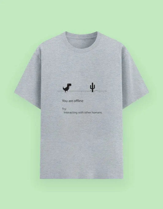 You Are Offline Dinosaur T-Shirt – Funny Internet Disconnected Tee for Techies & Gamers Baklol Wear