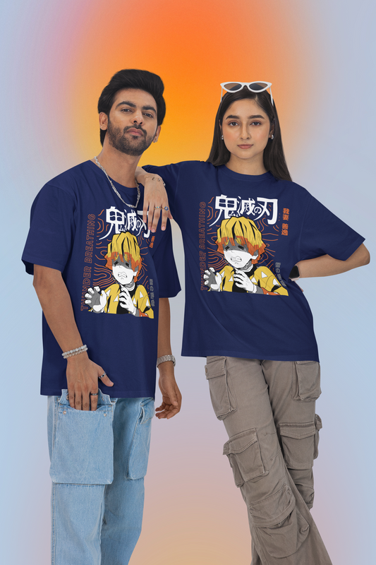 Zenitsu Oversized T-Shirt – Thunder Breathing Anime Streetwear